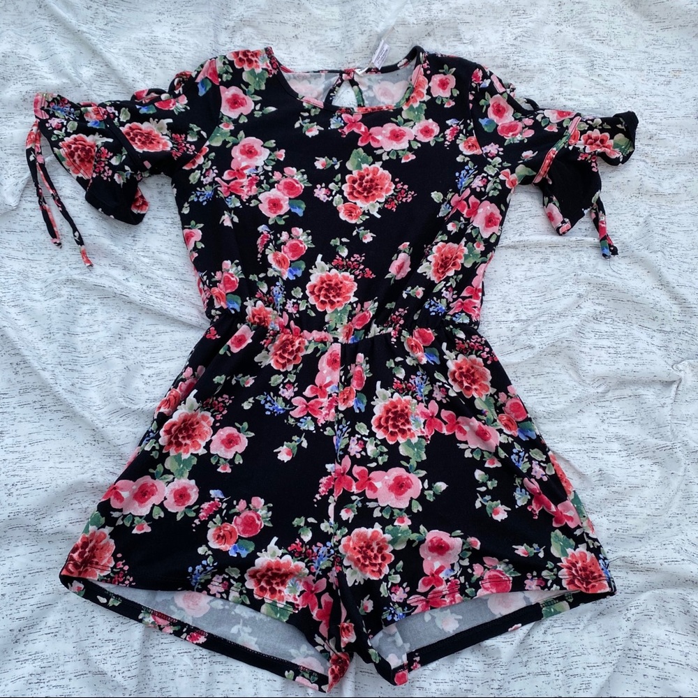 Kids Girls Flower Romper